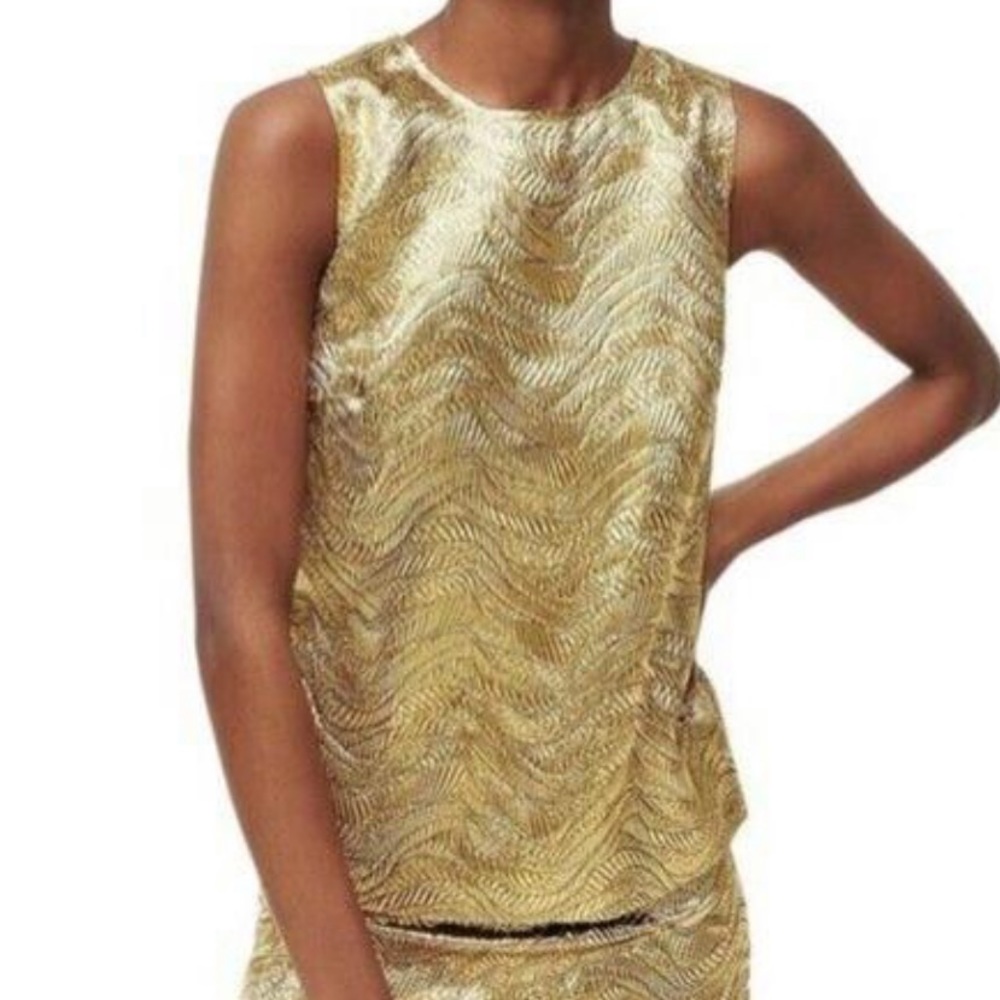 J Crew Gold Collection Jacquard Blouse